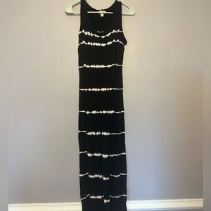 Black tie-dye maxi dress